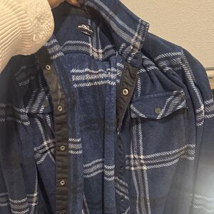 O'Neill Men's Navy Plaid Shirt Jacket